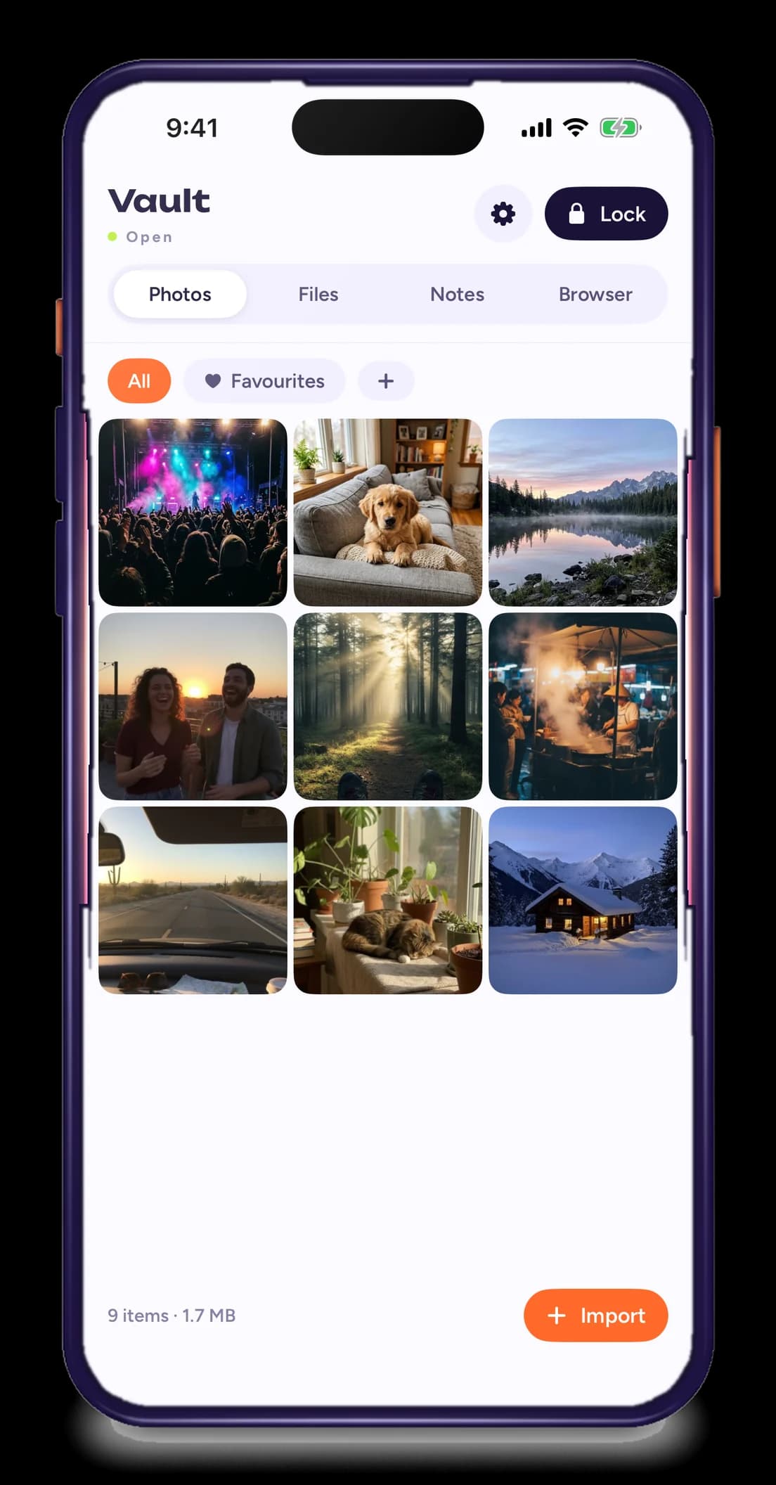 Photos in Calculator Locker, screenshotted on an iPhone